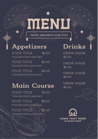 Elegant Oriental Restaurant Menu Preview