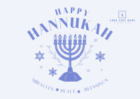 Hanukkah Menorah Greeting Postcard Design