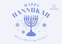 Hanukkah Menorah Greeting Postcard Image Preview