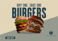 Double Burgers Promo Postcard Design