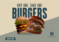 Double Burgers Promo Postcard Image Preview