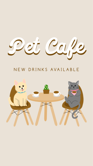 Pet Cafe Free Drink Facebook story Image Preview