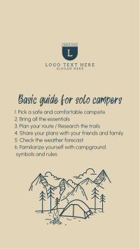 Guide for Solo Campers Facebook Story Design