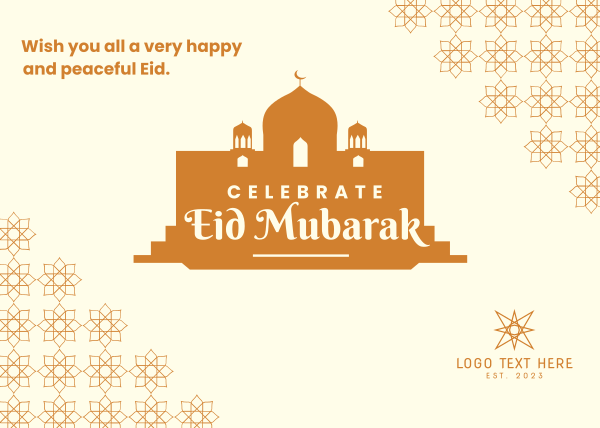 Celebrate Eid Mubarak Postcard Design