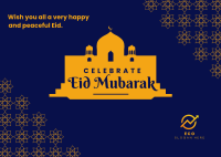 Celebrate Eid Mubarak Postcard Design