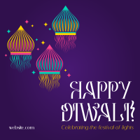 Diwali Floating Lanterns Instagram Post Image Preview