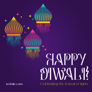 Diwali Floating Lanterns Instagram post Image Preview