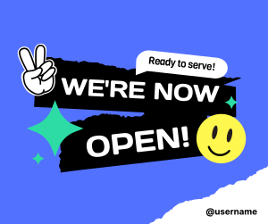 We're Open Stickers Facebook post Image Preview