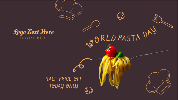 World Pasta Day Doodle Facebook Event Cover Design Image Preview