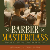 Retro Barber Masterclass Linkedin Post | BrandCrowd Linkedin Post Maker