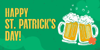 St. Patrick's Beer Greeting Twitter Post Design
