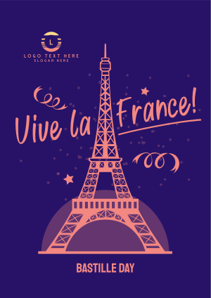 Eiffel Tower Bastille Greeting  Flyer Image Preview