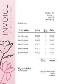 Floral Brush Outline Invoice Preview