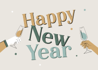 Quirky New Year Postcard Image Preview