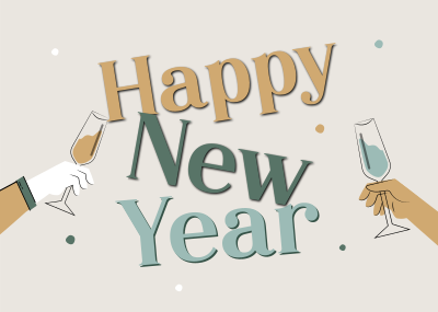 Quirky New Year Postcard Image Preview