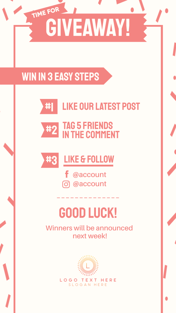 Giveaway Confetti Instagram Story Design Image Preview