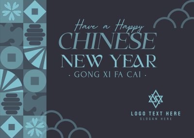 Chinese New Year Tiles Postcard Image Preview