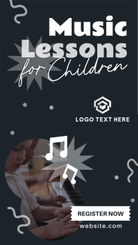 Music Lessons for Kids Facebook Story Design