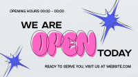 Trendy We're Open Animation Image Preview
