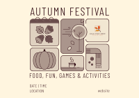 Fall Festival Calendar Postcard Design