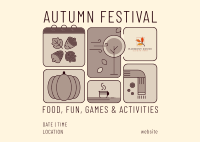 Fall Festival Calendar Postcard Image Preview