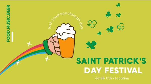 Saint Patrick's Fest Facebook Event Cover Design Image Preview