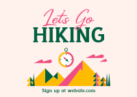 Mountain Hiking Trail Postcard Design