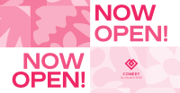 Floral Pattern Now Open Facebook Ad Image Preview