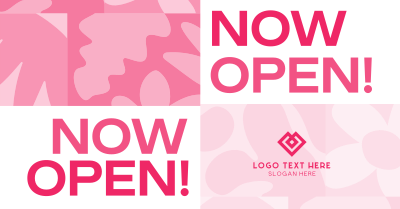 Floral Pattern Now Open Facebook ad Image Preview