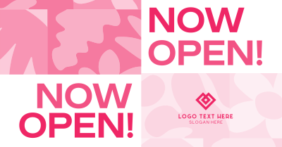 Floral Pattern Now Open Facebook Ad Image Preview