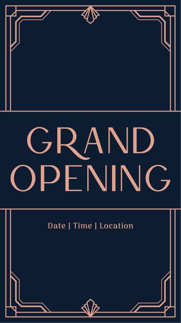 Grand Opening Art Deco Instagram Story Design