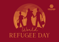 Refugees Silhouette Postcard Image Preview