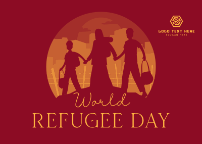 Refugees Silhouette Postcard Image Preview