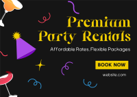 Quirky Party Rental  Postcard Design