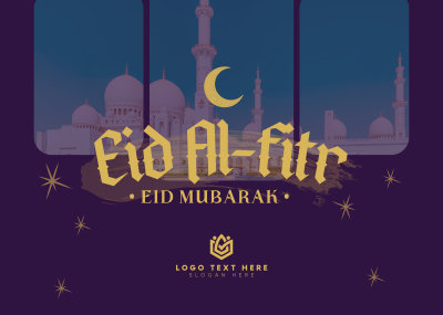 Modern Eid Al Fitr Postcard Image Preview