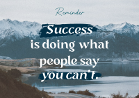 Success Motivational Quote Postcard Image Preview