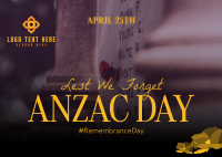 Silhouette Anzac Day Postcard Design