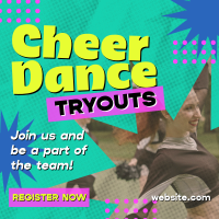 Quirky Cheerleading Tryouts Instagram Post Design