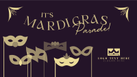 Mardi Gras Masks Facebook Event Cover Design