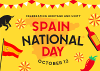 Celebrating Spanish Heritage and Unity Postcard Design