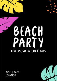 Beach Party Neon Flyer Design