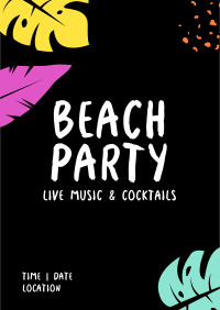 Beach Party Neon Flyer Image Preview