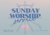 Sunday Worship Postcard Image Preview