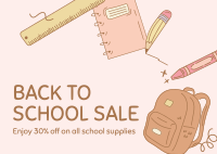 Back to School Sale Postcard Image Preview