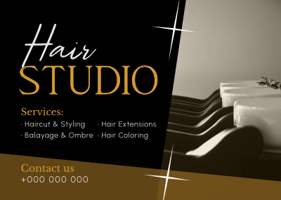Elegant Hair Salon Postcard Image Preview