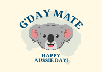 Happy Aussie Koala Postcard Image Preview