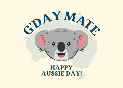 Happy Aussie Koala Postcard Image Preview