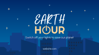Earth Hour Cityscape Zoom Background Design