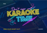 Join Karaoke Time Postcard Design