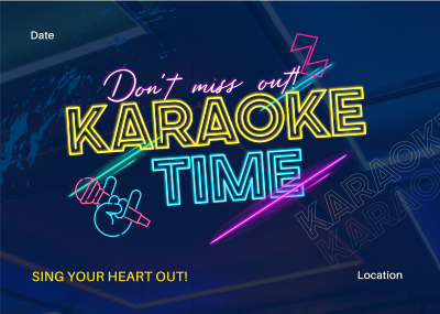 Join Karaoke Time Postcard Image Preview